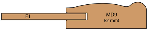 cross section of Marisa mitered Kitchen Cabinet Door